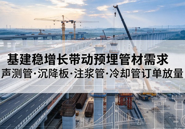 仙游基建稳增长带动预埋监测管材需求，声测管、沉降板、注浆管订单持续放量
